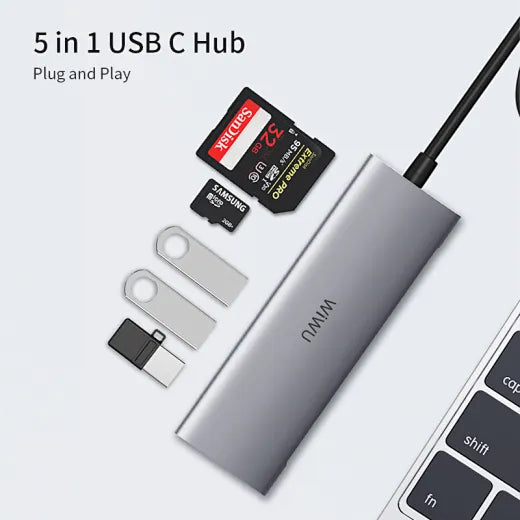 WIWU Converter Alpha 532ST 5 in 1 Laptop USB C Hub WIWU Converter Alpha 532ST 5 in 1 Laptop USB C Hub